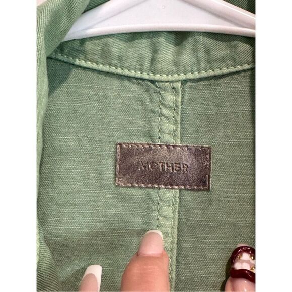 NWOT MOTHER Hedge Green Linen Blend Lightweight Fixer Short Romper One Piece XS - Picture 5 of 16